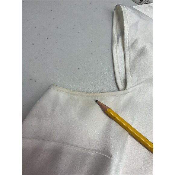 St. John Ivory Cap sleeve satin blouse top Formal Party‎ Layering size XL - Picture 6 of 14
